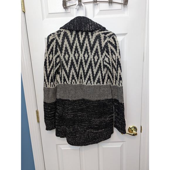 Lucky Brand Size S Cardigan Sweater Wool Southwest Boho Aztec Geometric Print - Picture 5 of 12